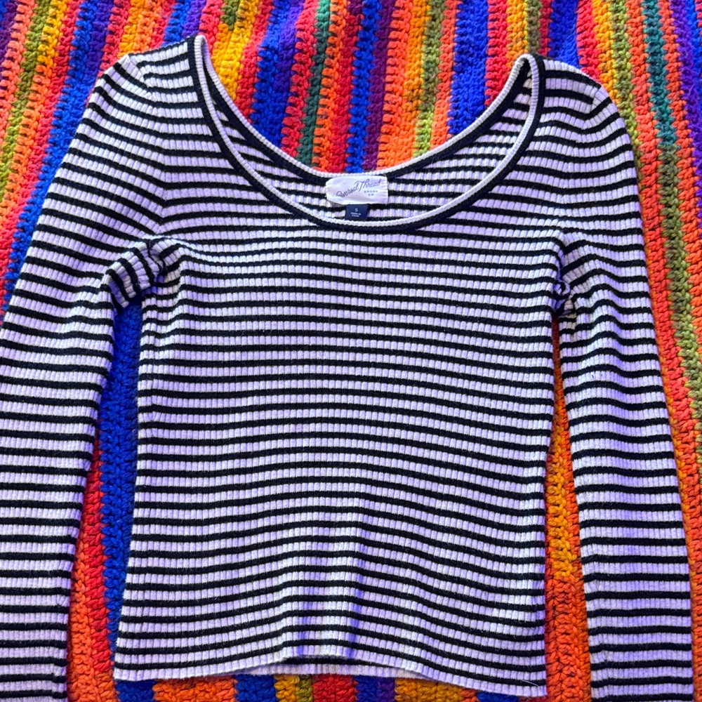 Universal Thread Black and White Striped Top